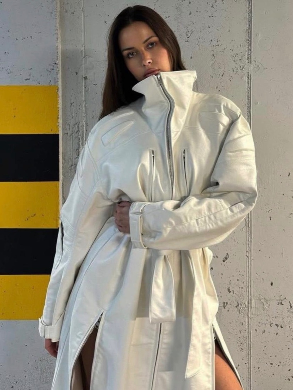 Khy leather thranch coat